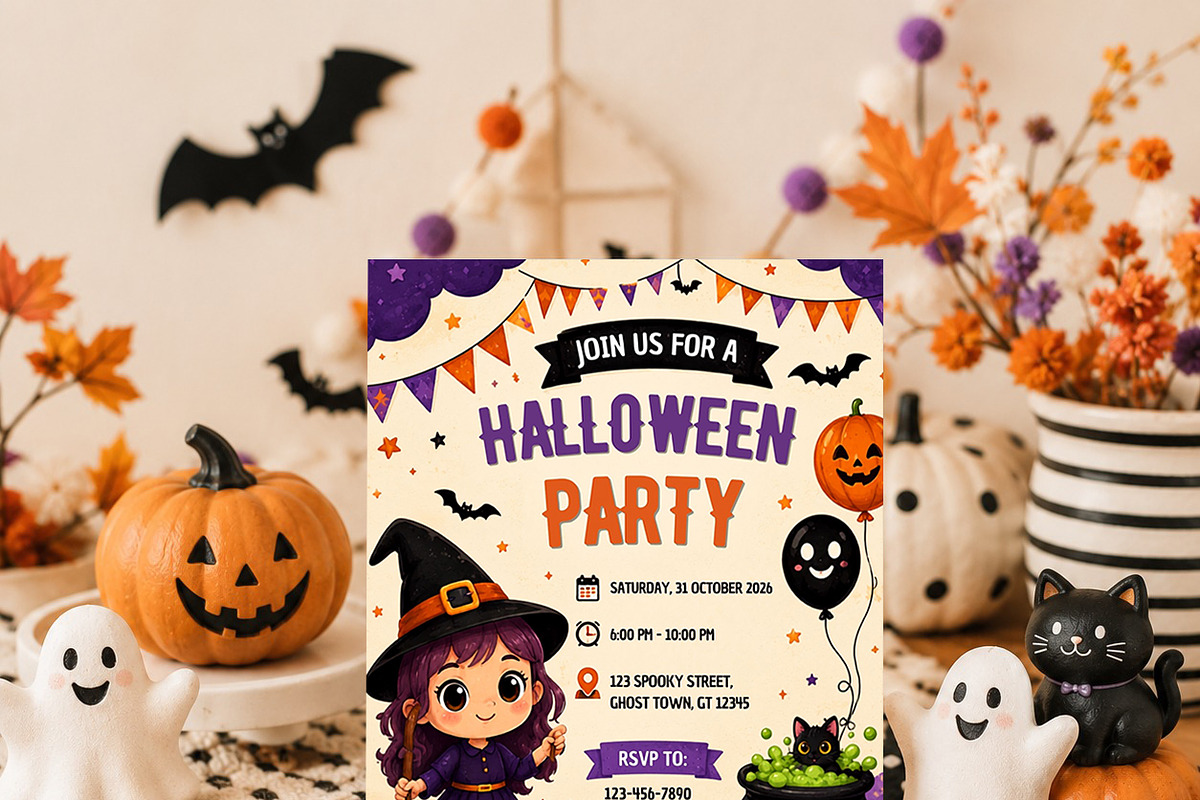 Kids Halloween Party Invitation, an Invitation Template by Arslan (Photo 4 of 5)