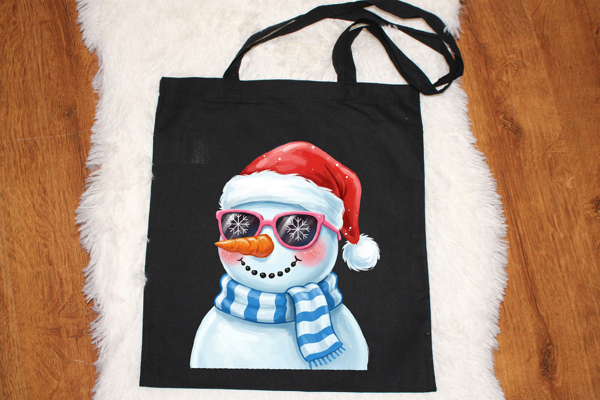 Glitter Christmas Snowman PNG, an Illustration by SinaCreation (Photo 3 of 7)