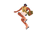 Happy people on roller skates set, a Person Illustration by PaperTrident (Thumbnail 15 of 15)