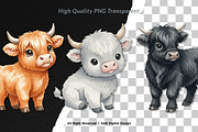 15 Bundle Watercolor Highland Bufalo, an Animal Illustration by Morspective (Thumbnail 2 of 8)