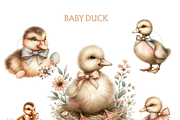Watercolor Baby Duck ClipArt PNG, an Animal Illustration by VM PARTYS  BY TAIRUMA (Thumbnail 4 of 10)