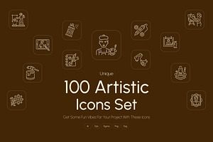 Artistic Icons Set, an Outline Icon by Prosymbols