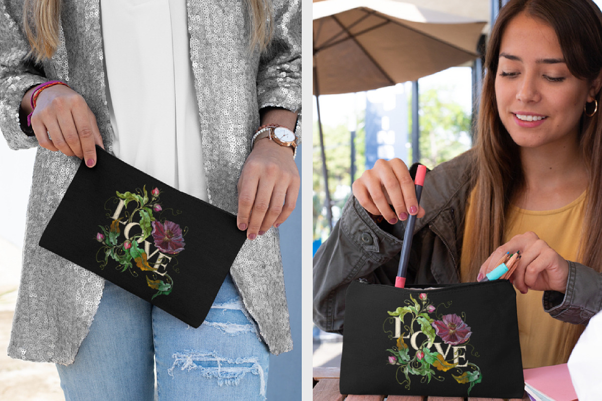 Love slogan. Embroidery flowers, an Illustration by Matrioshka (Photo 8 of 9)