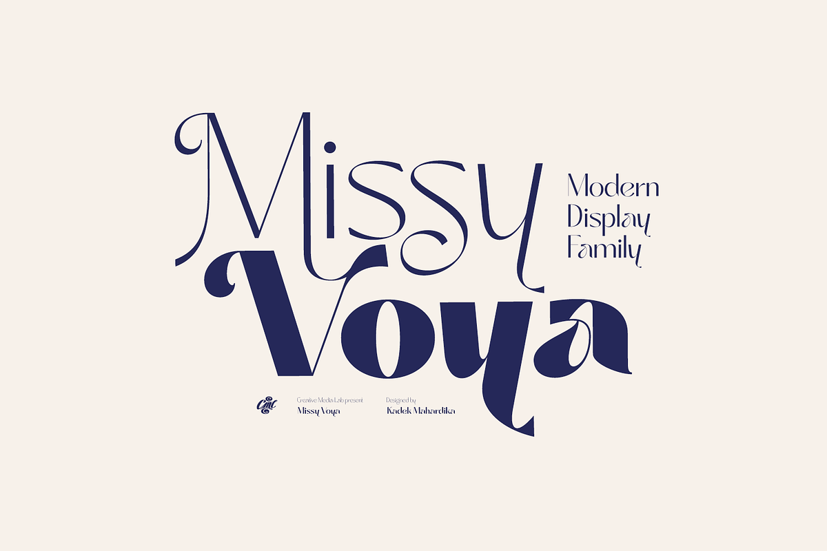 Missy Voya - Modern font family, a Sans Serif Font by creativemedialab (Photo 1 of 23)