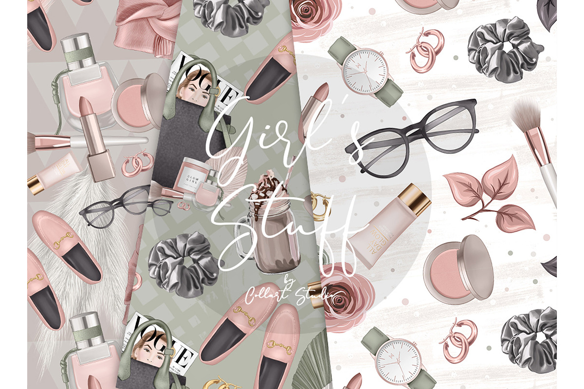 Fashion digital paper, makeup papers, a Pattern Graphic by Collart Studio (Photo 3 of 6)