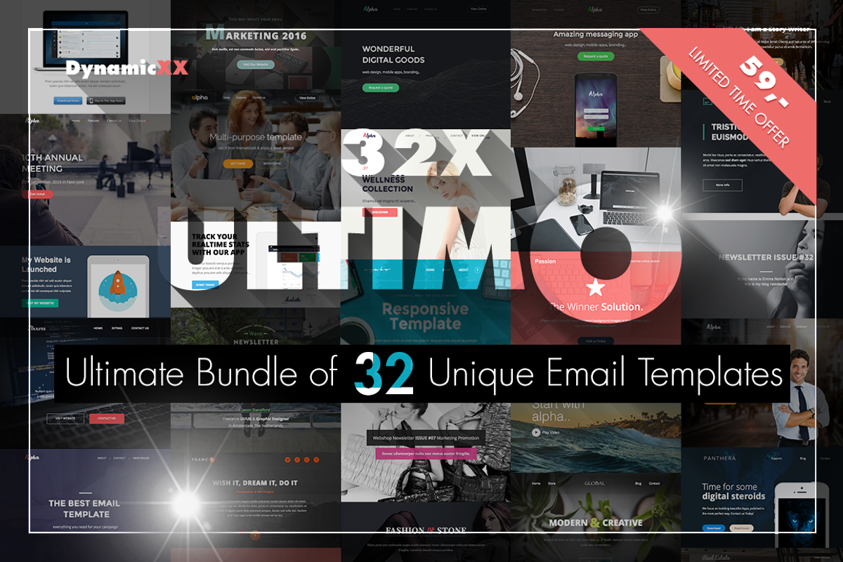 ULTIMO -BUNDLE of 32 EMAIL TEMPLATES, an Email Template by DynamicXX