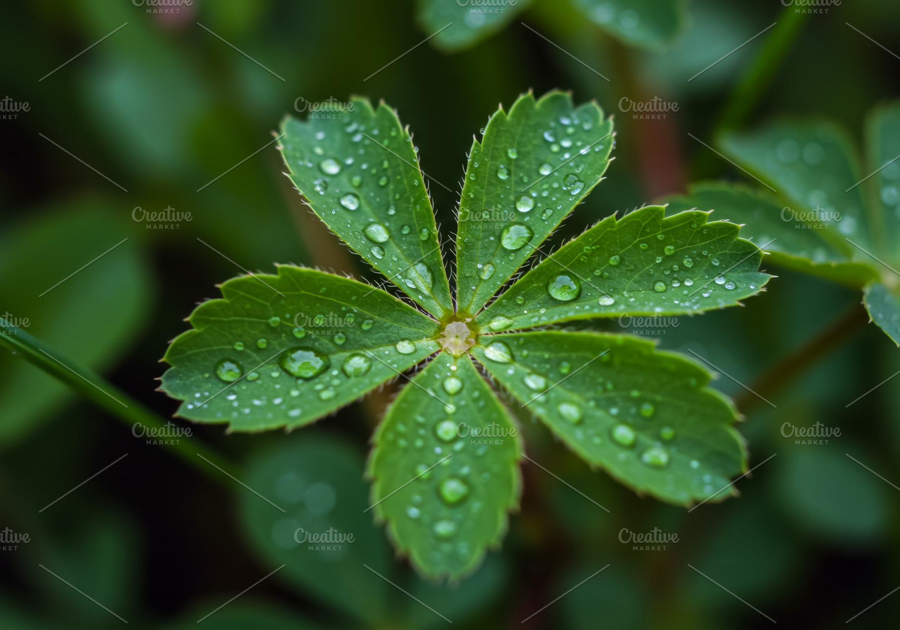 Close-up of a green leaf with water, a Nature Photo by professorinc