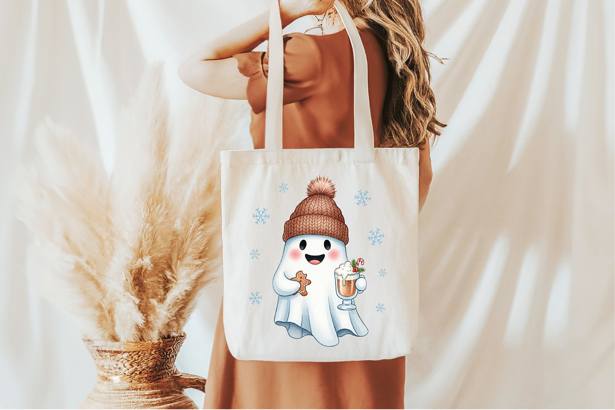 Cute Christmas Ghost PNG, an Illustration by Designworld (Photo 4 of 5)