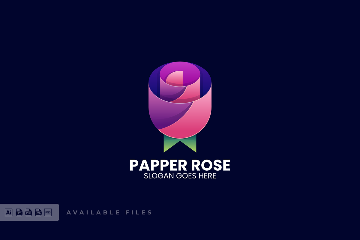 Paper Rose Gradient Colorful Logo, a Branding & Logo Template by ivan_artnivora