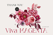 Viva MAGENTA floral collection, an Illustration by AleksaArt (Thumbnail 15 of 15)