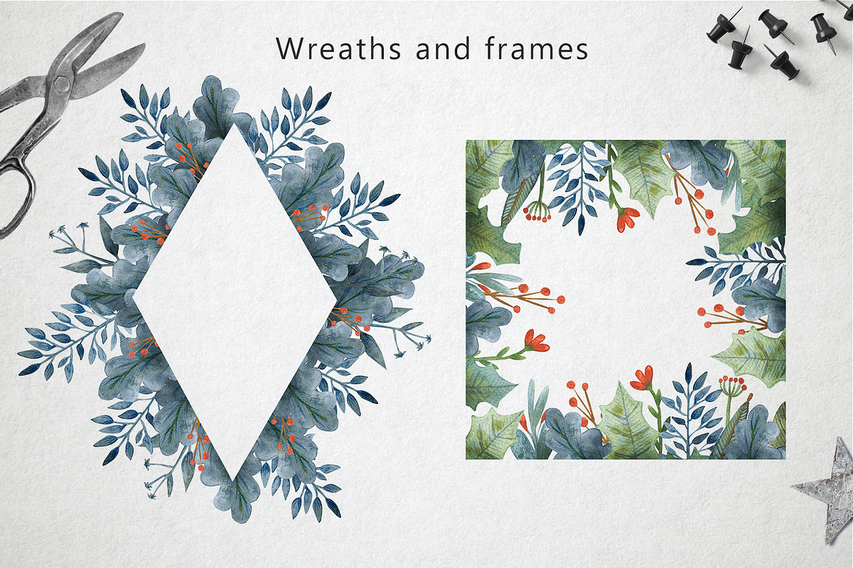 Merry Christmas - Watercolor Set, a Decorative Illustration by annasokol_ (Photo 5 of 10)