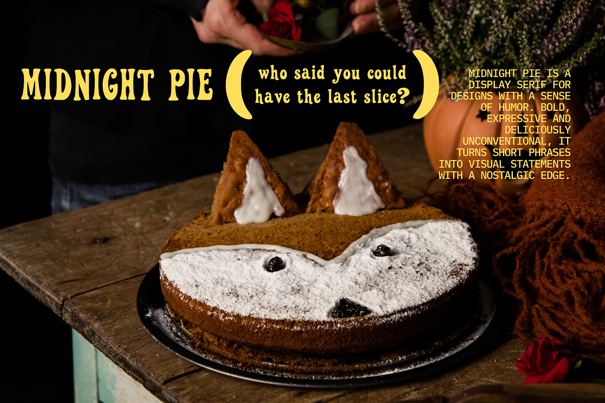 Midnight Pie Whimsical Retro Serif, a Serif Font by foxsong (Photo 5 of 5)