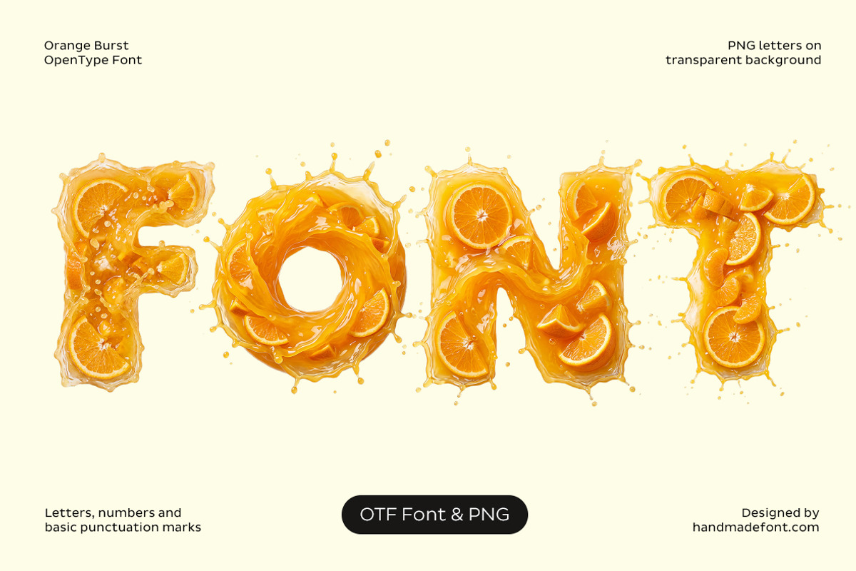 Orange Burst Font, a Sans Serif Font by Handmadefont (Photo 1 of 13)