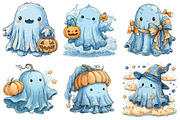 Iridescent Ghost Halloween Clipart, a Seasonal Illustration by DreamArtGraphic (Thumbnail 5 of 5)
