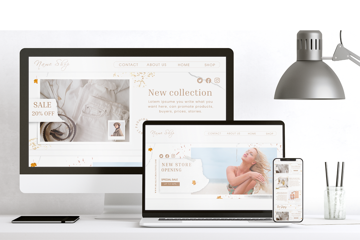 DIY Website Banner Templates Boho, an UI Kit Template by Meoww_Design (Photo 2 of 6)