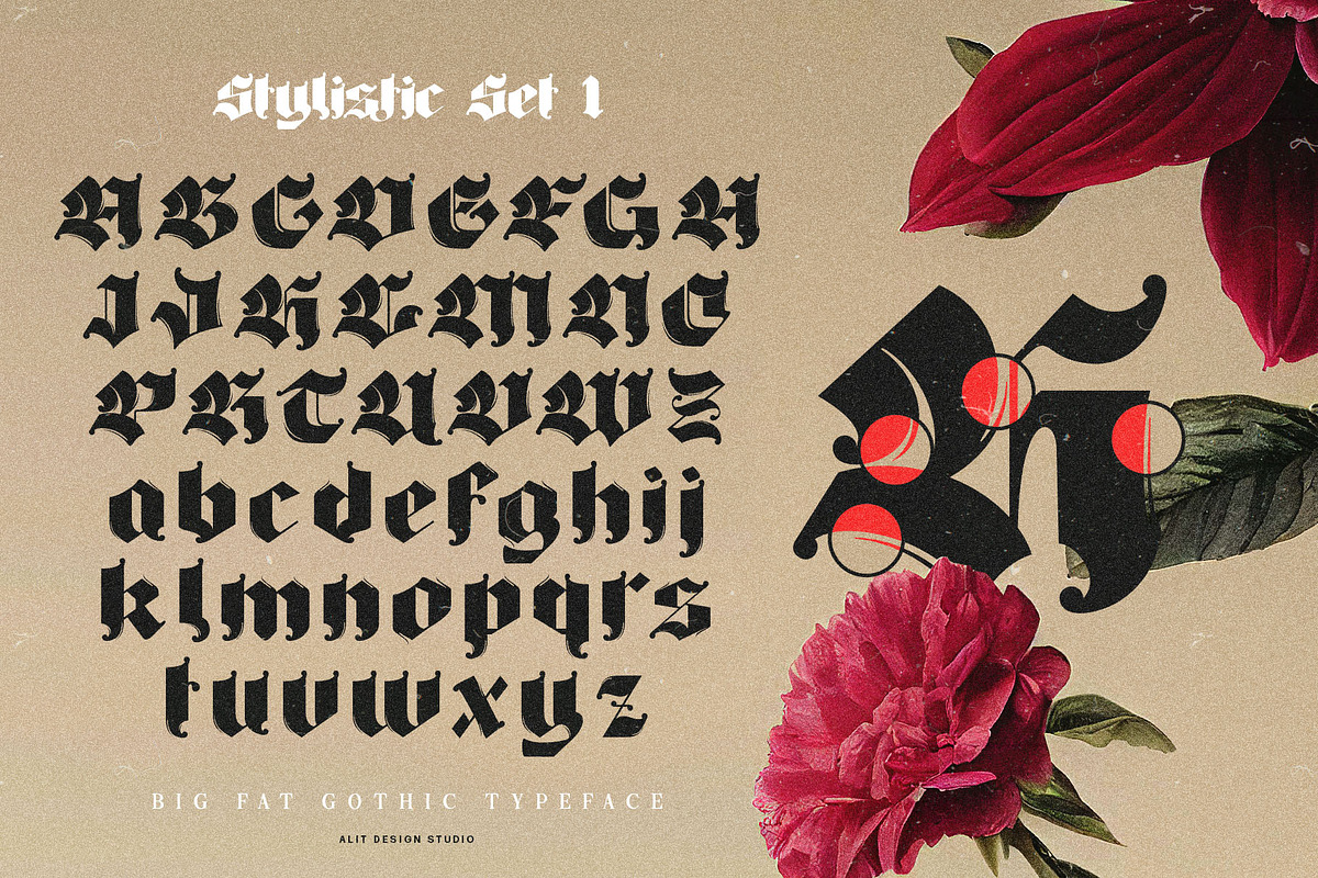 Big Fat Gothic Blackletter Typeface, a Blackletter Font by alit design (Photo 5 of 11)