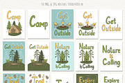 Camping & Hiking Poster Collection, a Seasonal Illustration by Mari_Caliart (Thumbnail 2 of 12)