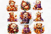Autumn Cute animals Clipart Set, a Seasonal Illustration by ThatsDesignArt (Thumbnail 4 of 10)