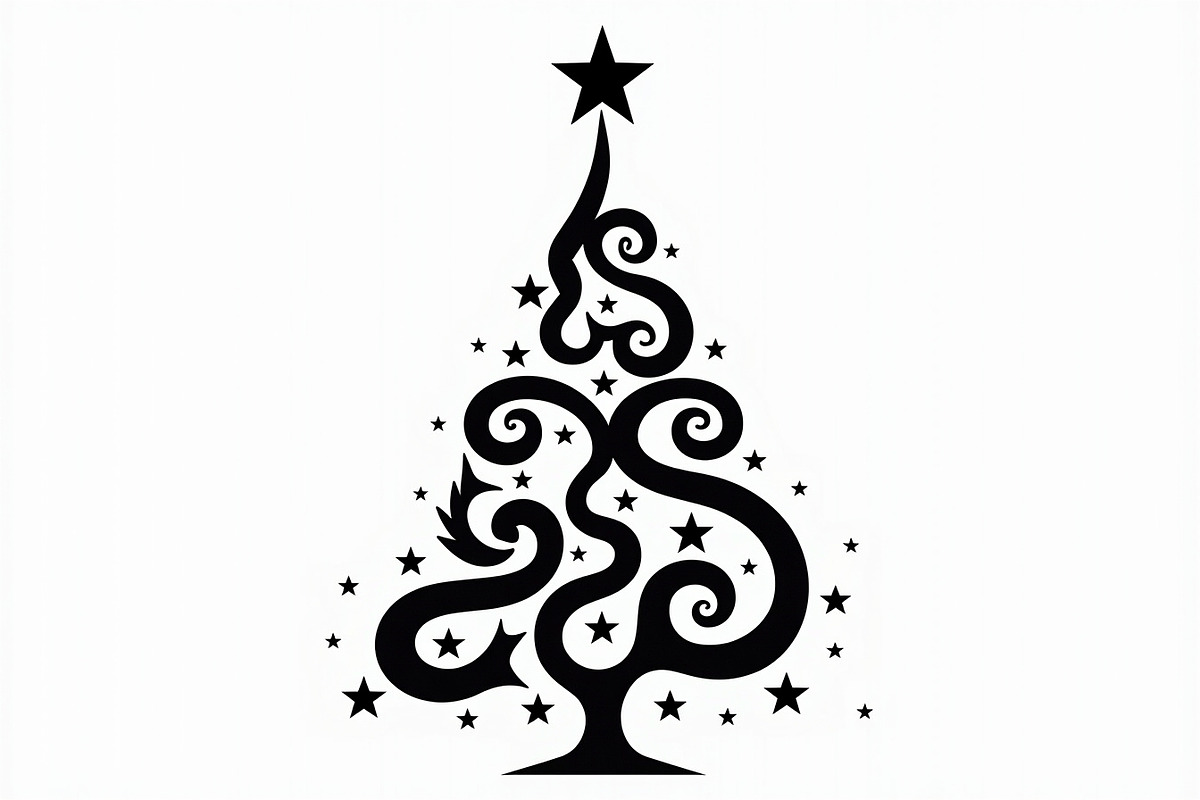 Festive Swirl Xmas Tree Bundle, an Illustration by yasushie (Photo 6 of 21)