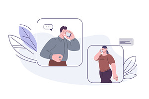 Digital communication. Mobile, a Person Illustration by Valerie Bodnar