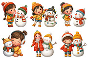 Christmas Girl with Snowman PNG, an Illustration by Craft Nest (Thumbnail 11 of 11)