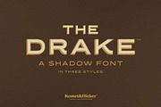 The Drake - A Vintage Shadow Font, a Sans Serif Font by Komet & Flicker (Thumbnail 1 of 14)