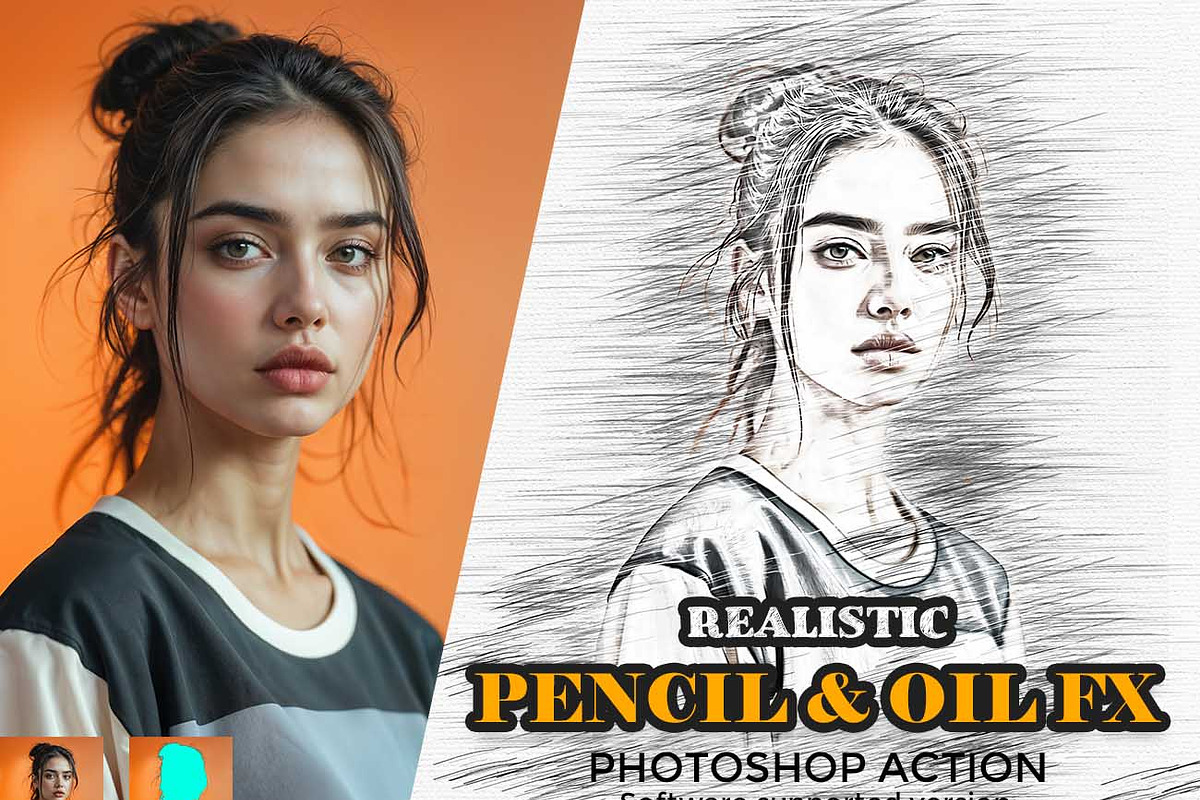 Realistic Pencil & Oil FX Photoshop, an Action Add-On by Studio Retouch (Photo 1 of 15)