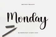 Monday, a Script Font by FreshTypeINK (Thumbnail 1 of 6)