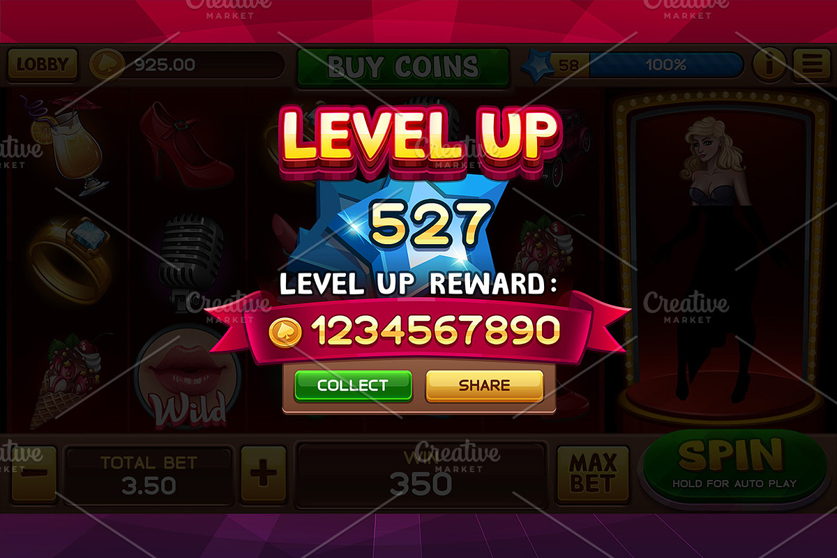 Pin-Up Girls Slots Game Kit, a Background Graphic by Saranai Store (Photo 6 of 10)