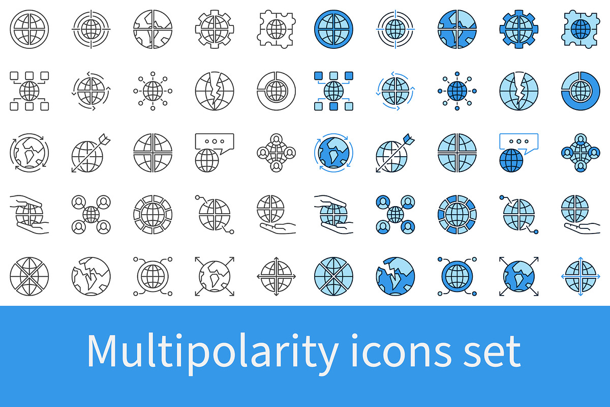 Multipolarity icons set, an Icon by VenomousVector