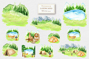 Camping & Travel Watercolor Clipart, an Object Graphic by svetlanaARTdreams (Thumbnail 3 of 12)