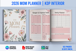 2026 Mom Planner | KDP Interior, a Design Template by Book2bees