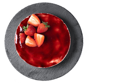 Cheesecake with strawberries isolated on white background, a Food & Drink Photo by etorres69