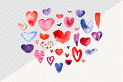 32 watercolor Hearts PNG,SVG,AI, a Seasonal Illustration by ZinchArt (Thumbnail 2 of 3)