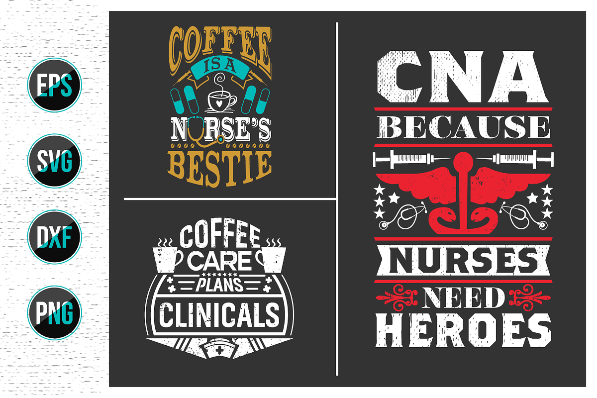 Nurses lettering svg design bundle. | Creative Market