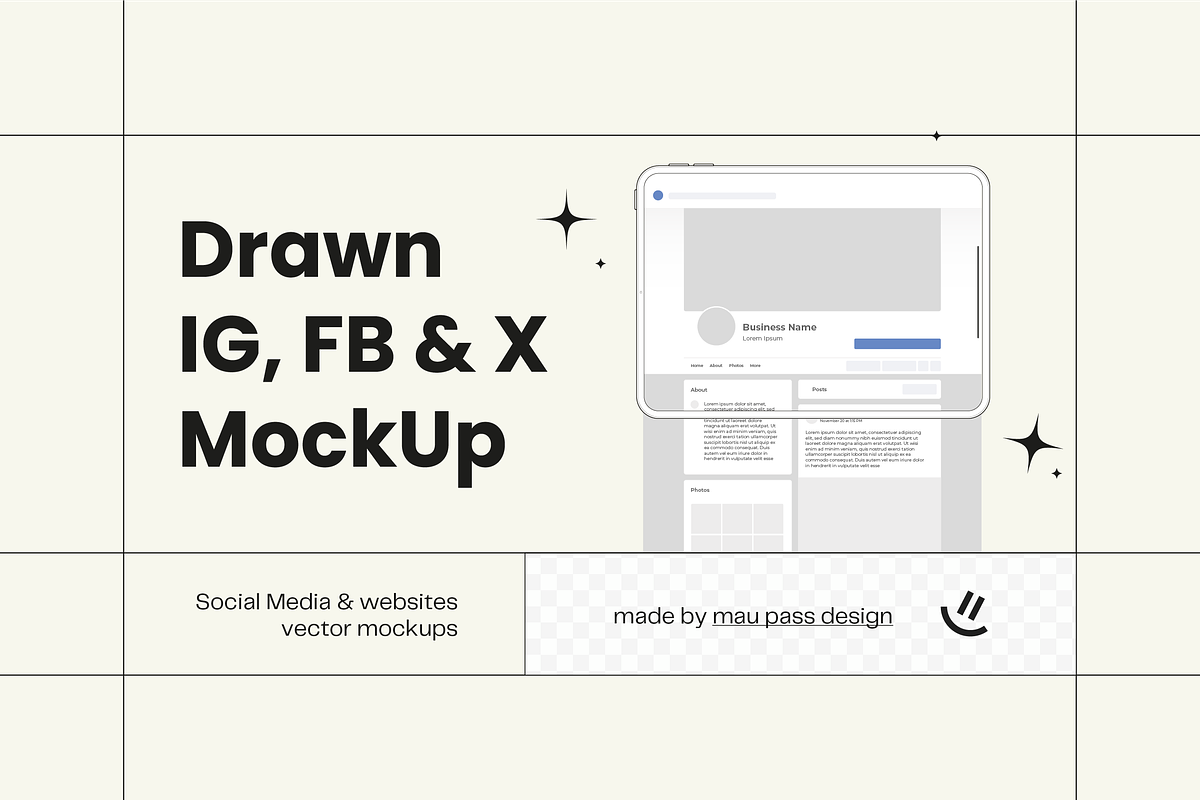 Drawn Social Media Mockup, a Device Mockup by Mau Pass Design (Photo 1 of 5)