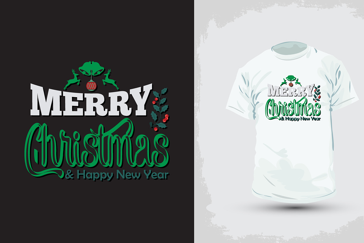 Merry Christmas T-shirt Design, a Stationery Template by hkmonir (Photo 2 of 3)