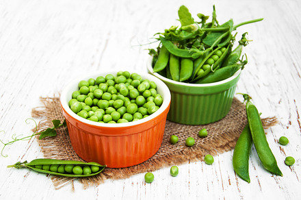 Green peas containing peas, pea, and bowl, a Food & Drink Photo by Olena Rudo