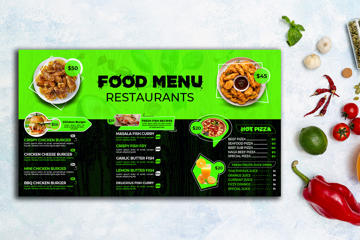 Digital Food Menu Template, a Stationery Template by MRI STUDIO (Photo 4 of 4)