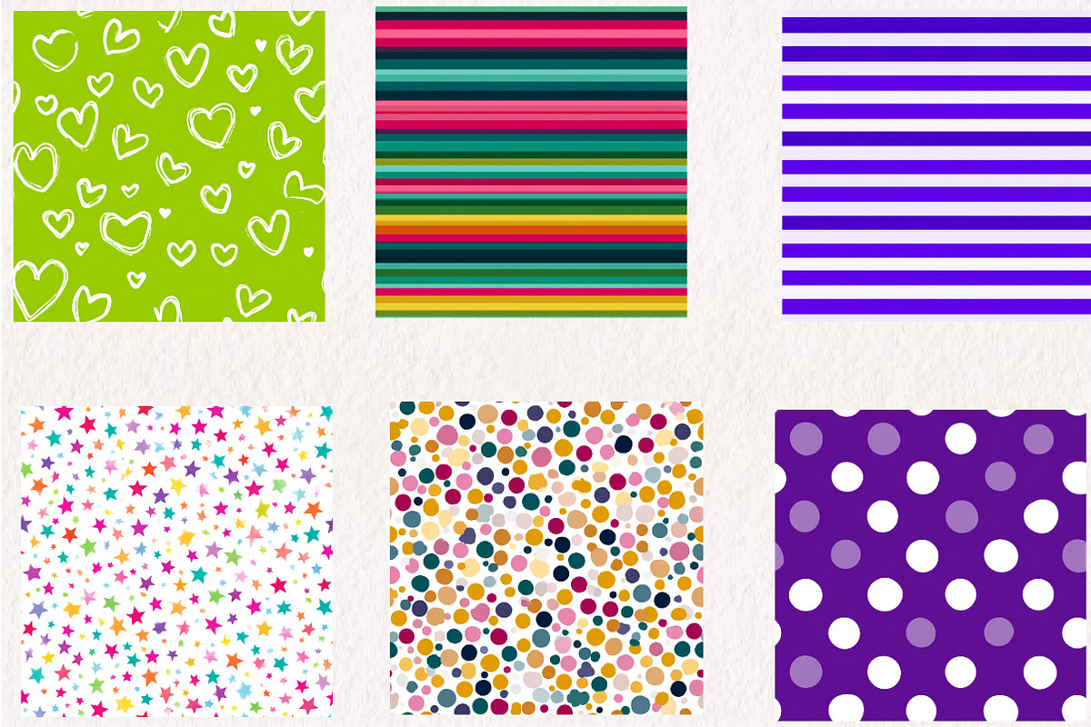 Neon Colors Digital Paper Pattern, a Pattern Graphic by CreationArt (Photo 2 of 4)