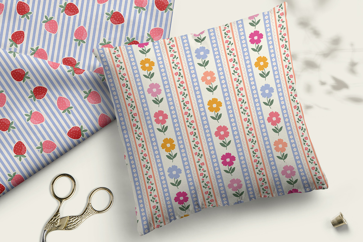 Florals & Stripes Vintage Patterns, a Pattern Graphic by Cozy pattern shop (Photo 5 of 11)