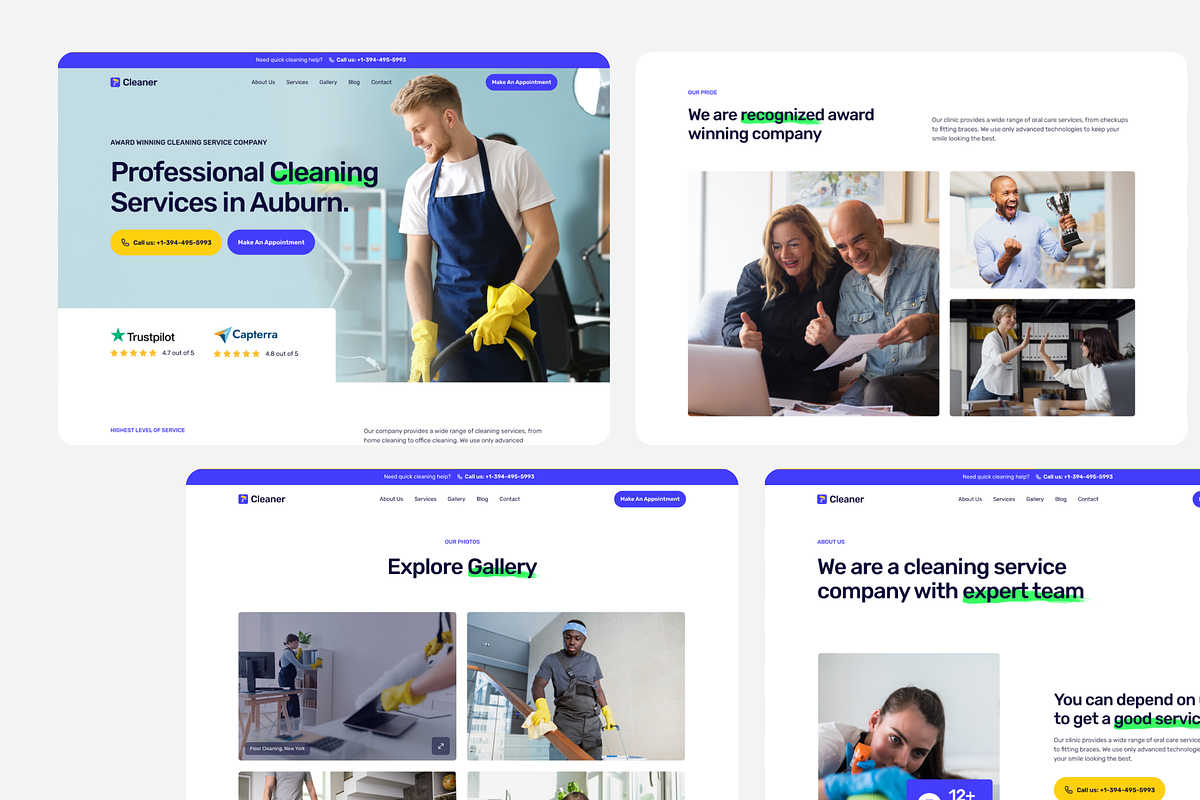 Cleaner - Cleaning Figma Template, an UI Kit Template by FinestDevs