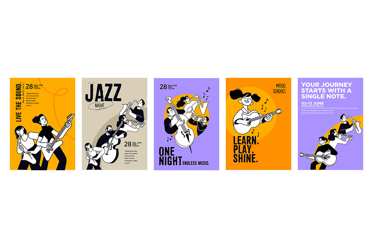 Music poster templates, a Person Illustration by PureSolution (Photo 5 of 6)