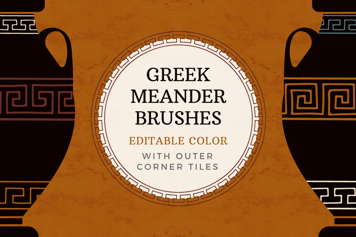 Editable greek meander brushes, a Brush Add-On by ekmelica (Photo 1 of 6)