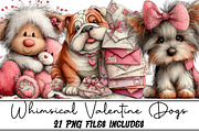 Whimsical Valentine Dogs Clipart, an Illustration by DreamArtGraphic (Thumbnail 1 of 5)