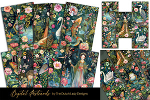 The Chinese Garden Postcard Set, a Decorative Illustration by The Dutch Lady Designs