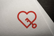 Vector logotype of heart with key, a Branding & Logo Template by Magda (Thumbnail 3 of 3)