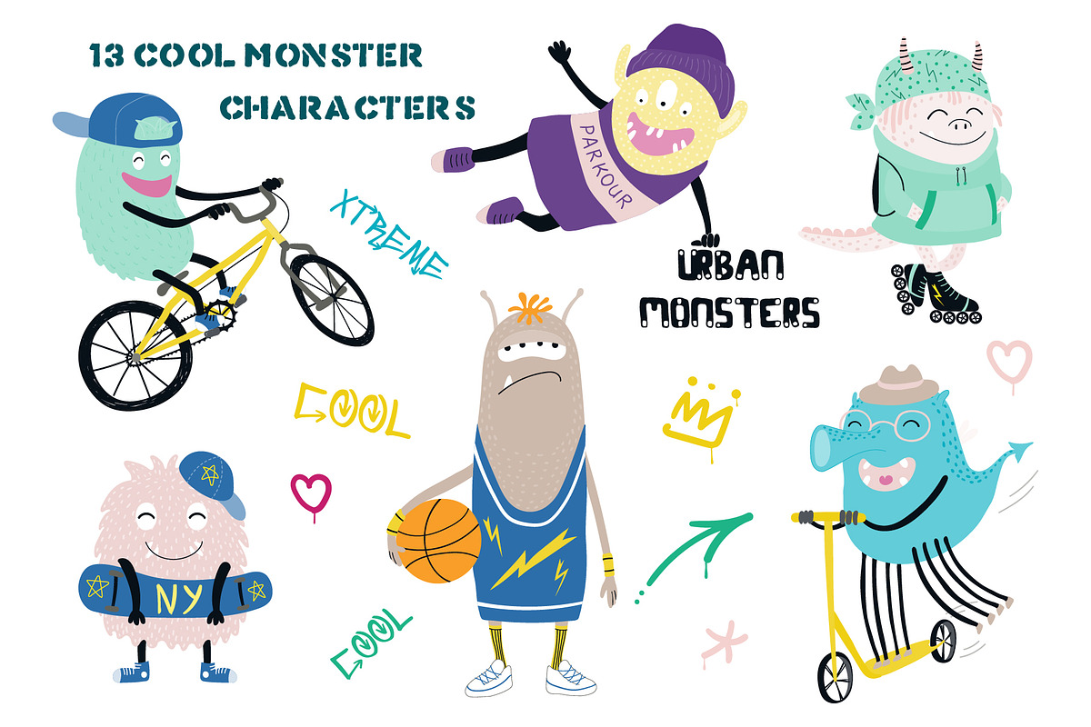 Monster Bundle Kids Illustrations, an Animal Illustration by sceptical cactus (Photo 12 of 39)