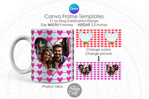 Canva Mug Template | heart photo mug