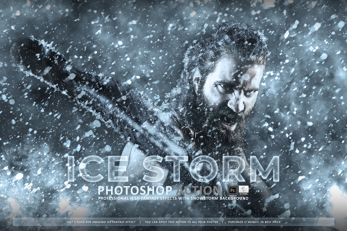 Ice Storm Photoshop Action, an Action Add-On by A R T M A R T (Photo 1 of 9)